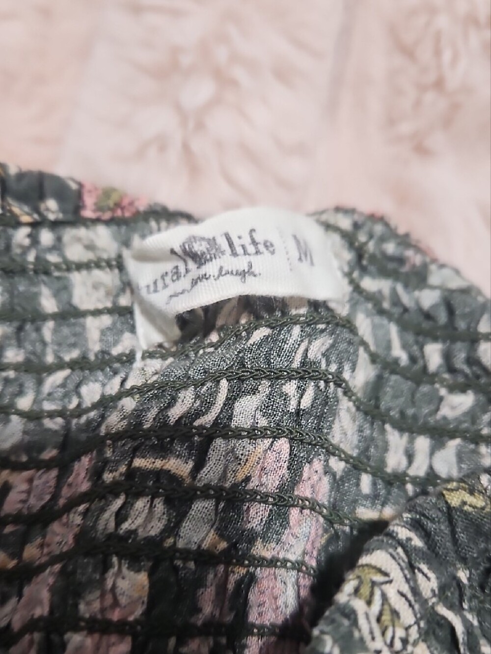 NATURAL LIFE Black with Pink Floral Print Pants - Picture 3 of 5